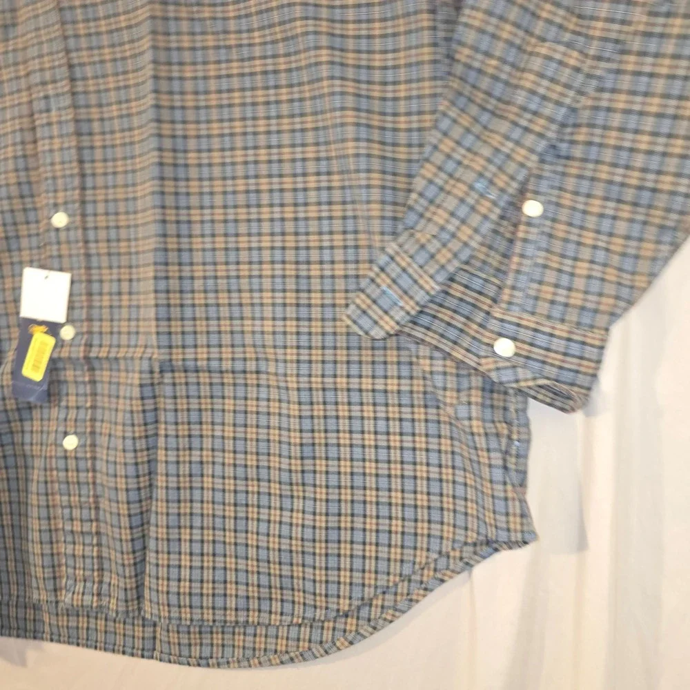 Polo Ralph Lauren Button Down 2XB Men Blue Plaid Long Sleeve Pony Logo Shirt